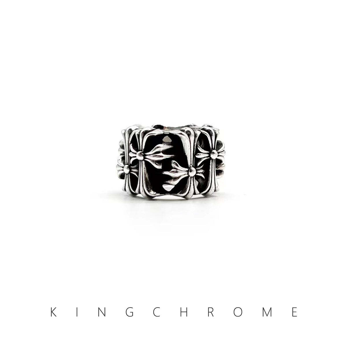 Square Tombstone Cross Ring