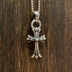 Teardrop-Ring Double-Layer Cross Pendant
