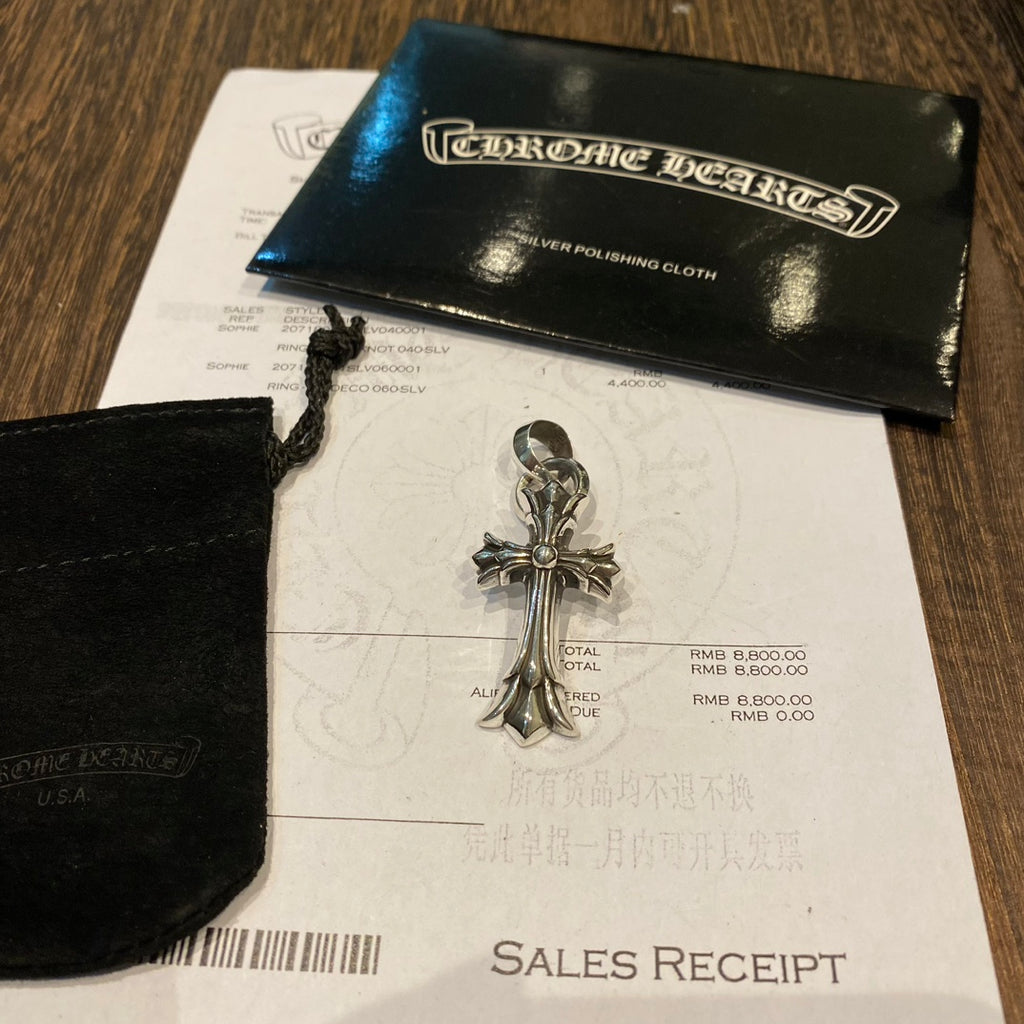 Teardrop-Ring Double-Layer Cross Pendant