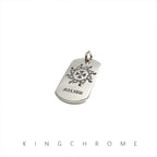 Vintage Sunflower Military Pendant