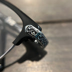 Classic vine-patterned black-rimmed glasses