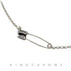 Safety Pin and Ring Necklace