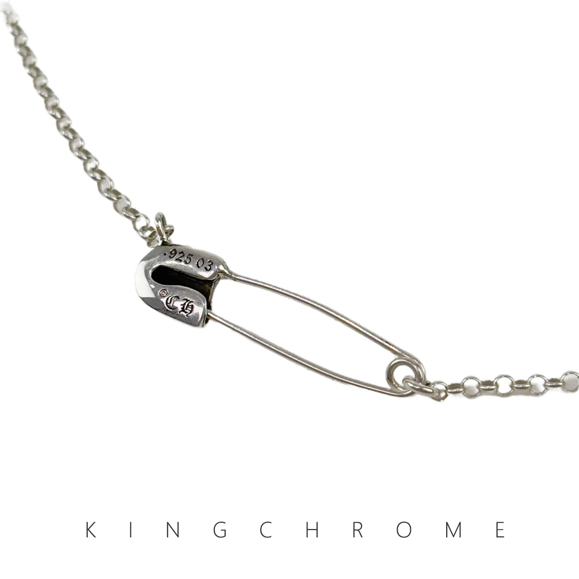 Safety Pin and Ring Necklace