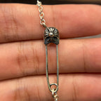 Safety Pin and Ring Necklace