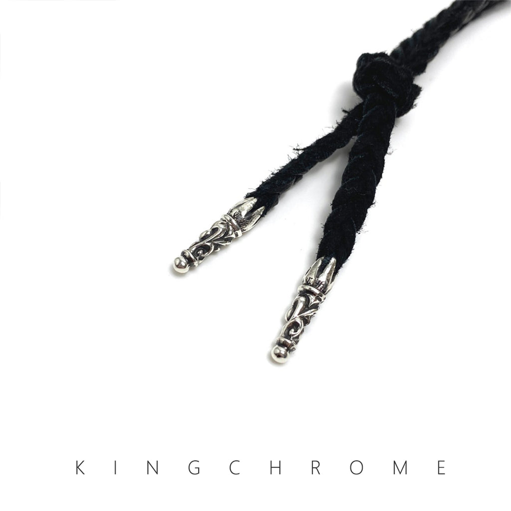 Leather Cord Medium Flame Cross Necklace