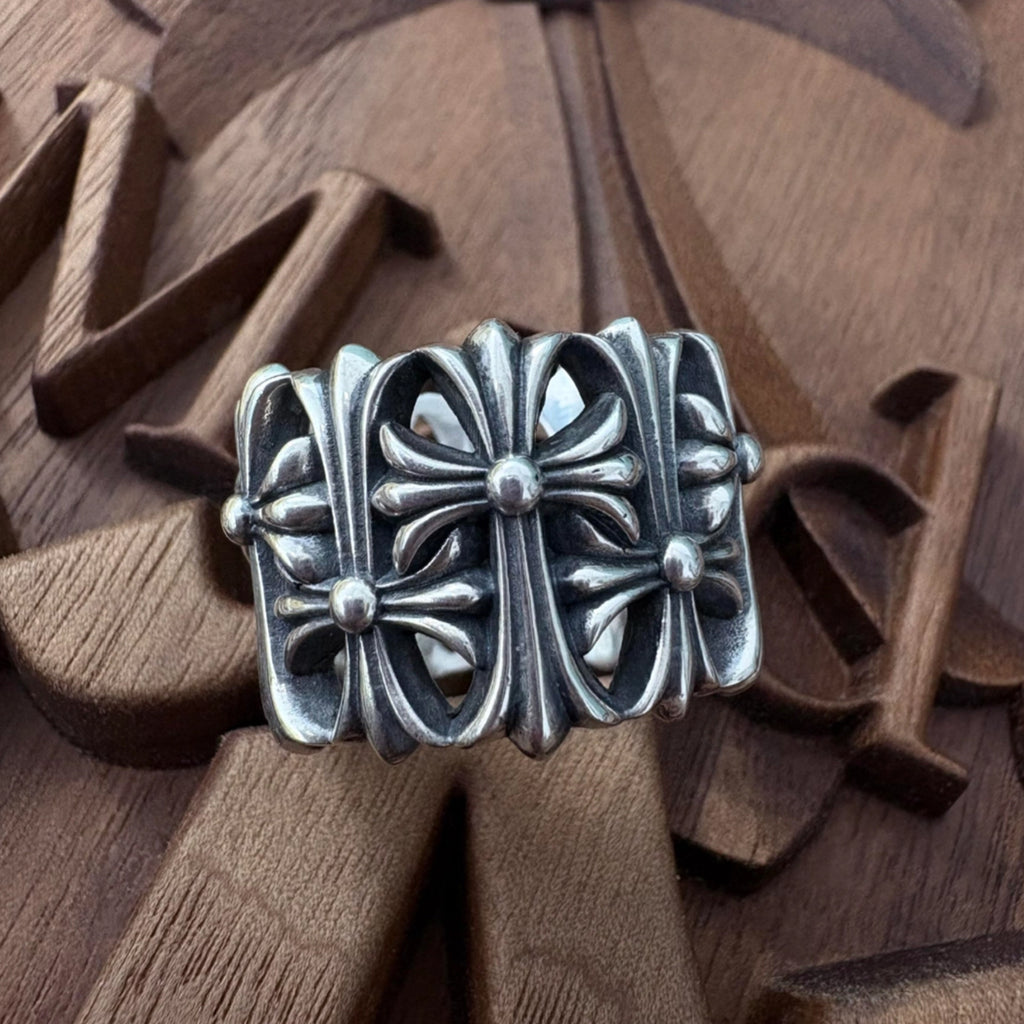Square Tombstone Cross Ring