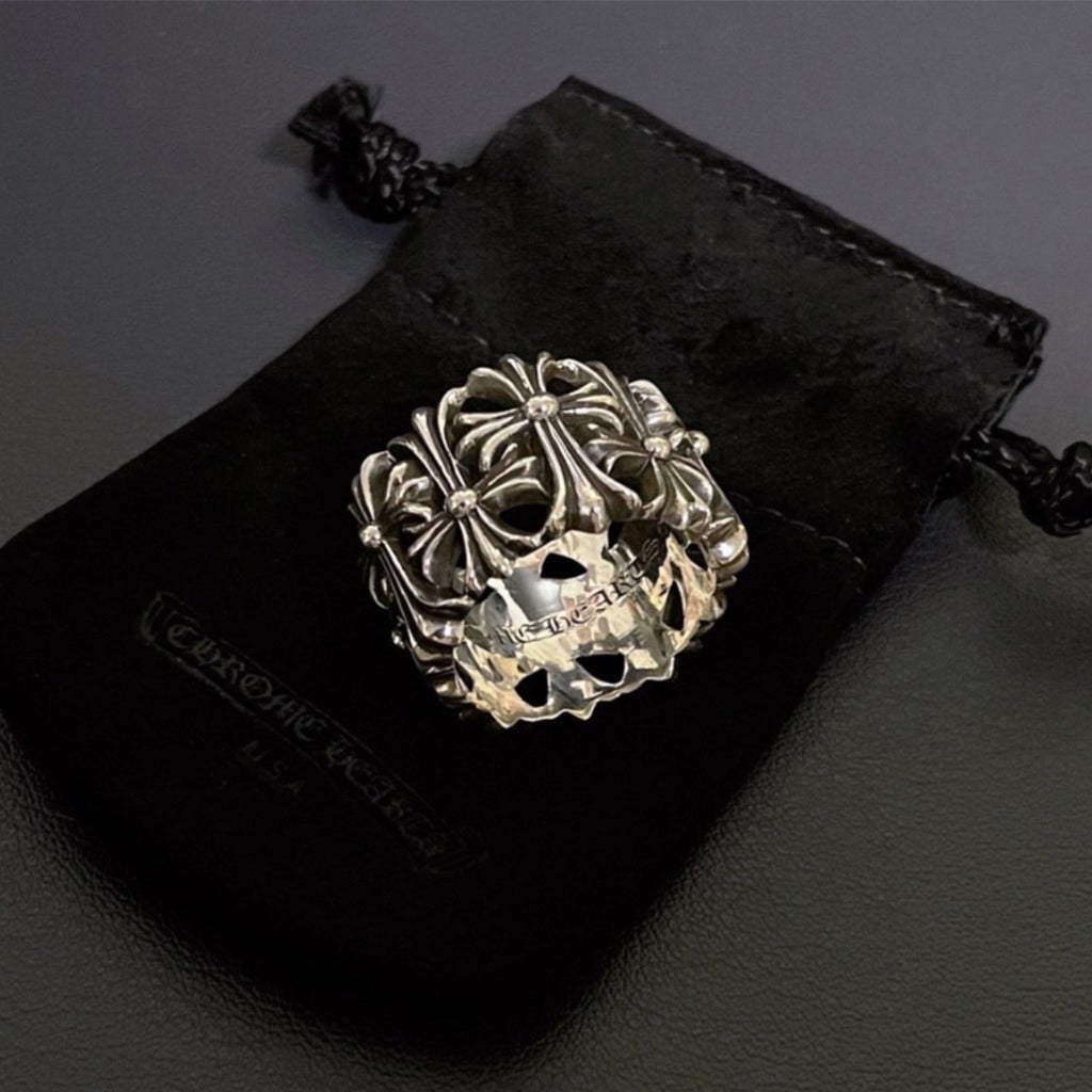 Square Tombstone Cross Ring