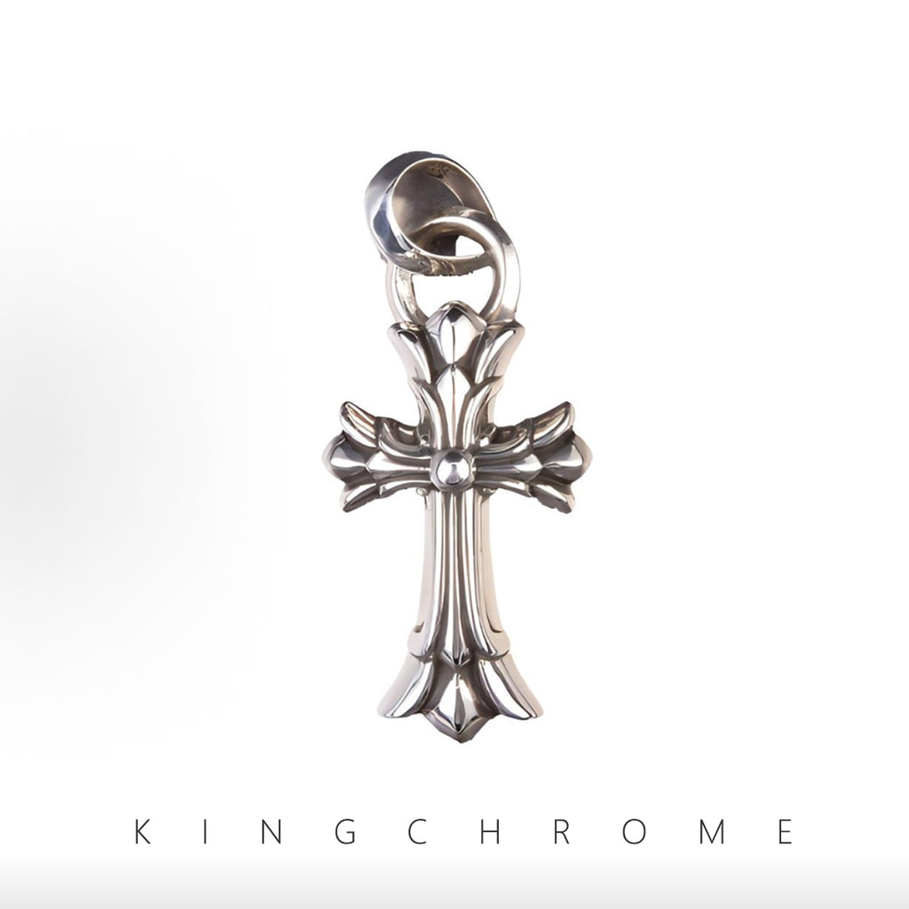 Teardrop-Ring Double-Layer Cross Pendant