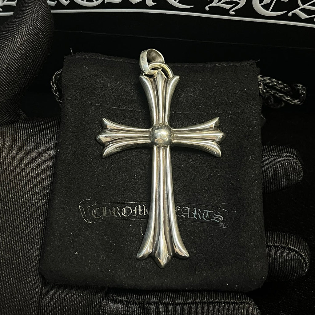 Large teardrop cross pendant