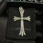 Large teardrop cross pendant