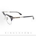 Classic vine-patterned black-rimmed glasses