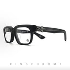 Black-rimmed sword glasses