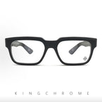 Black-rimmed sword glasses